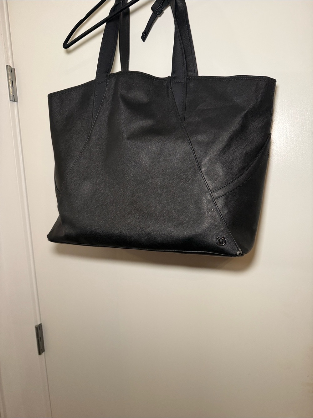 lululemon athletica Black Leather-Look Tote Bag